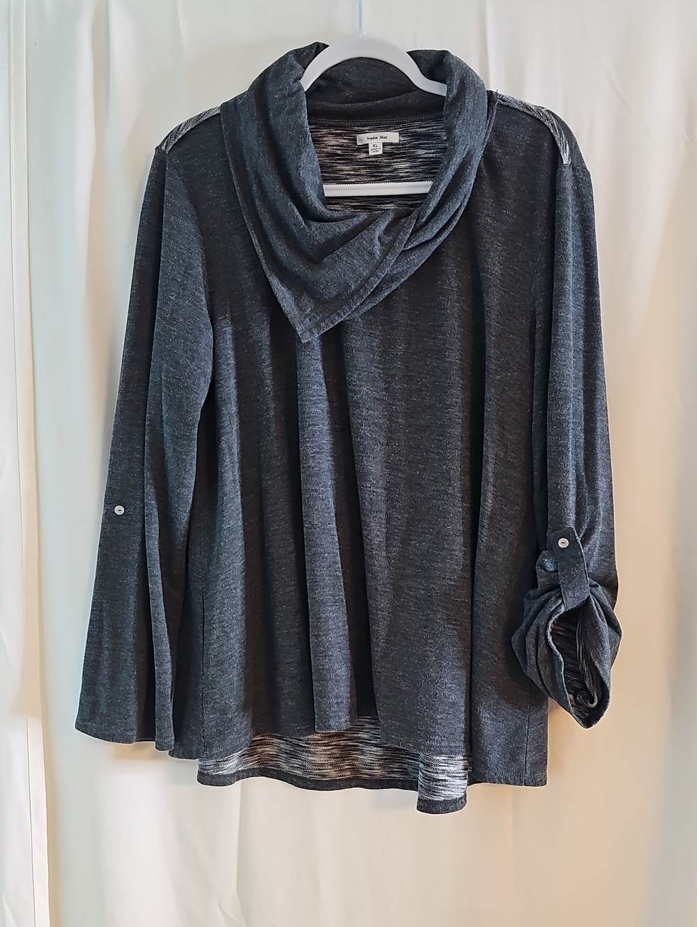 Sophie Max Cozy Cowl Neck Women's Sweater - Dark Gray